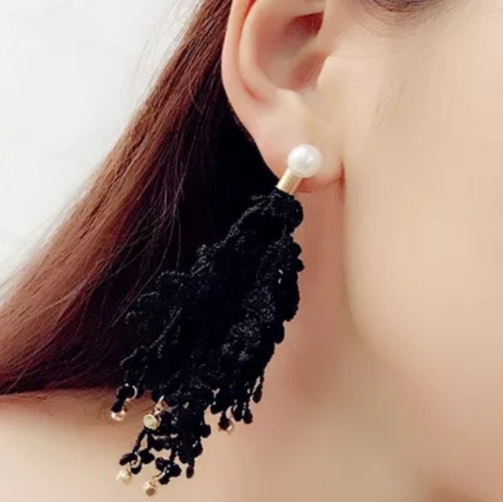 Fashion Boho Rhinestone Pendant Tassel Earring Vin